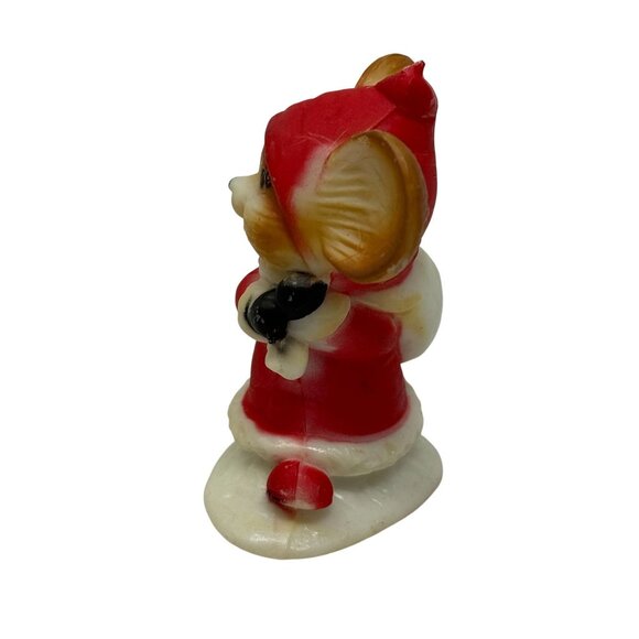 Vintage Mouse Christmas Helper Figurine Red Santa Outfit Holiday Decor Hong Kong - Picture 4 of 8